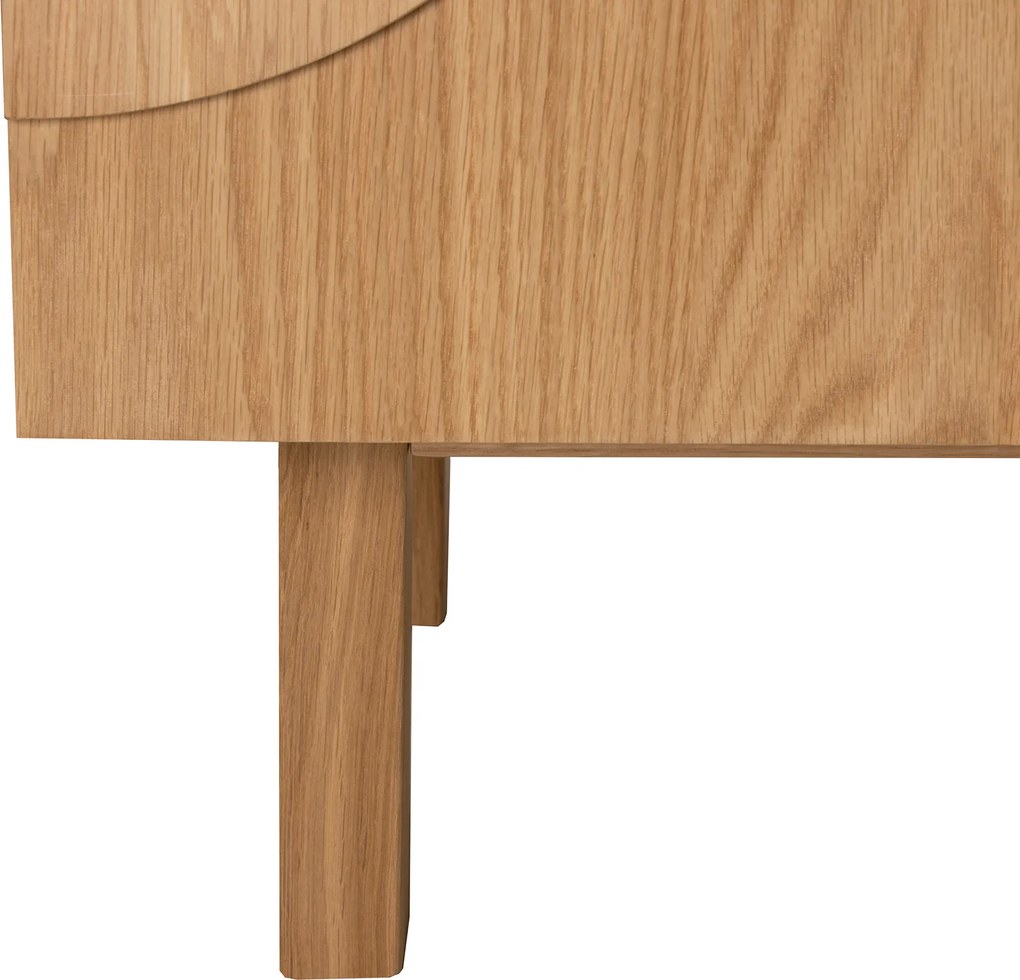 Eiken Tv-meubel Met 3D Vormen - 200x40x55cm.
