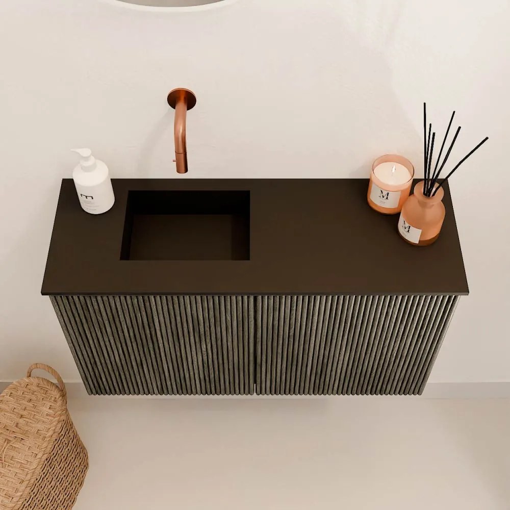 Mondiaz Joya 70cm toiletmeubel shadow met wastafel faye links zonder kraangat urban