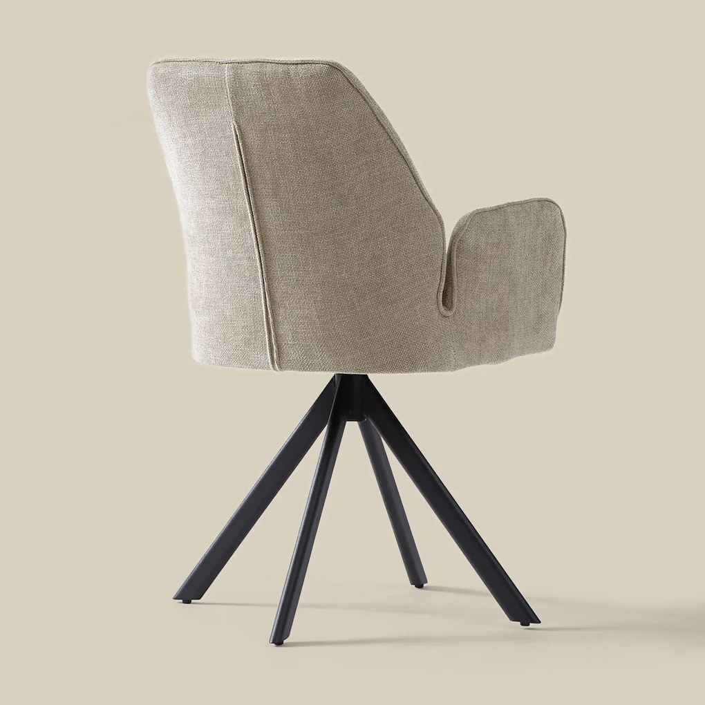 Beige Eetkamerstoel Met Armleuningen
