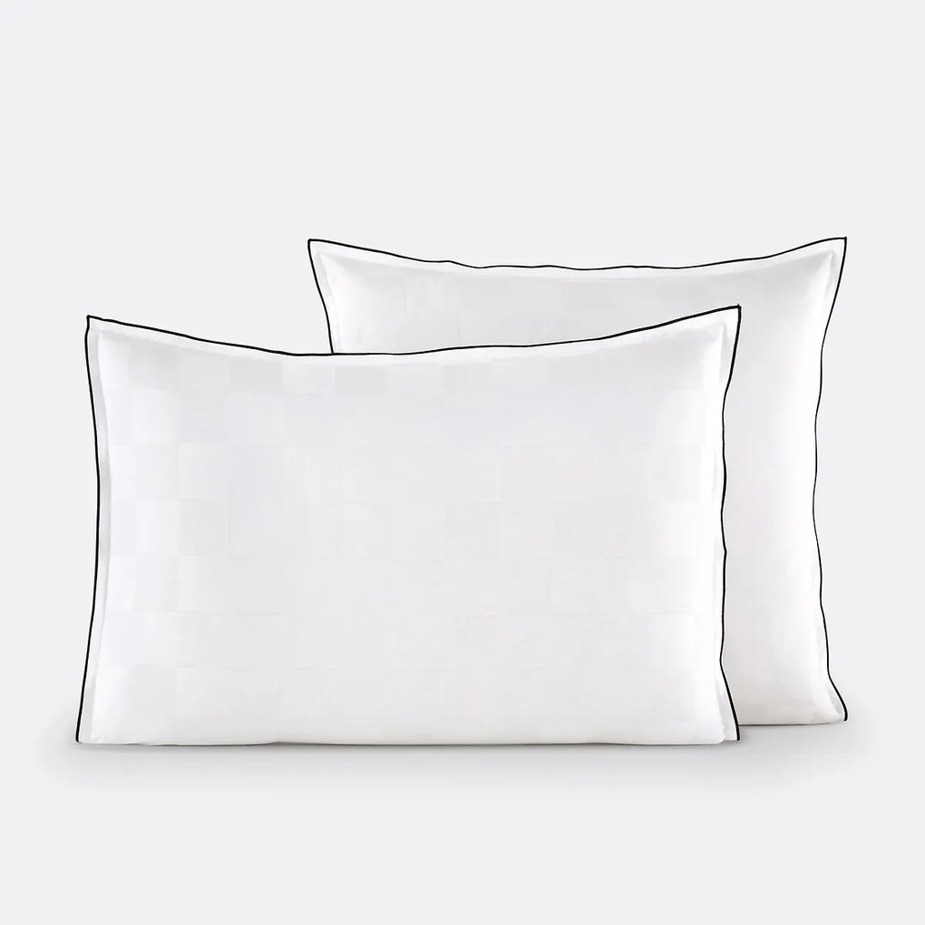 Kussensloop in gewassen satijnkatoen, Victor, dambord motief