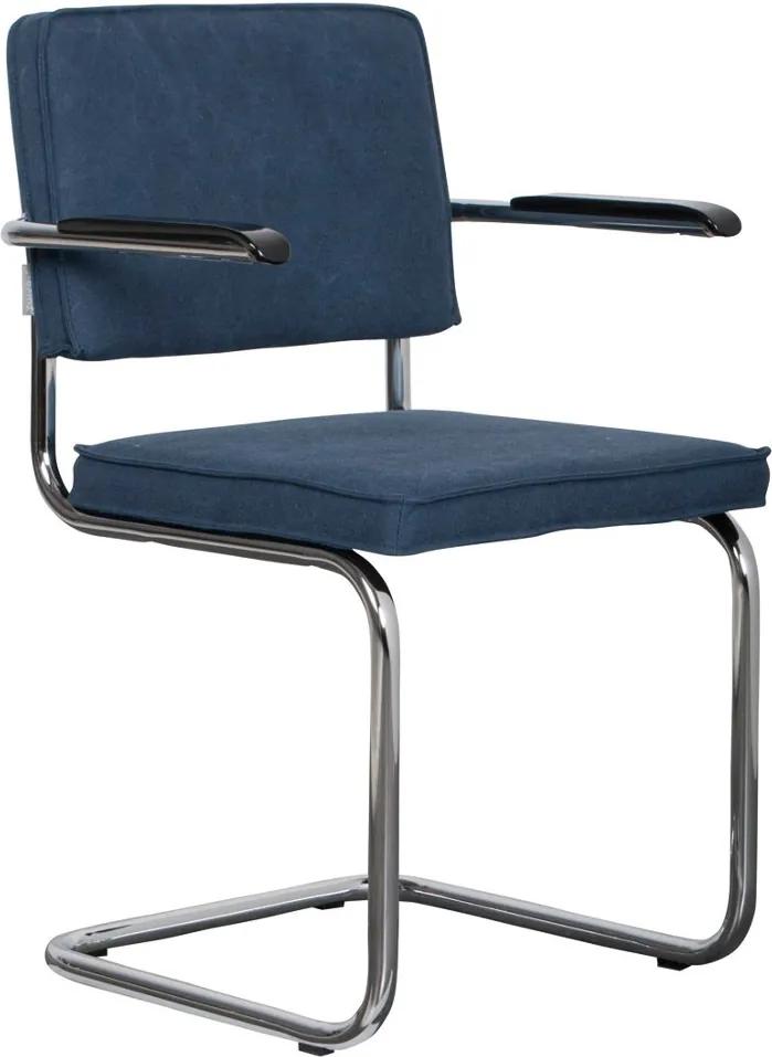 Zuiver Ridge Vintage stoel met armleuningen sailor blue set van 2