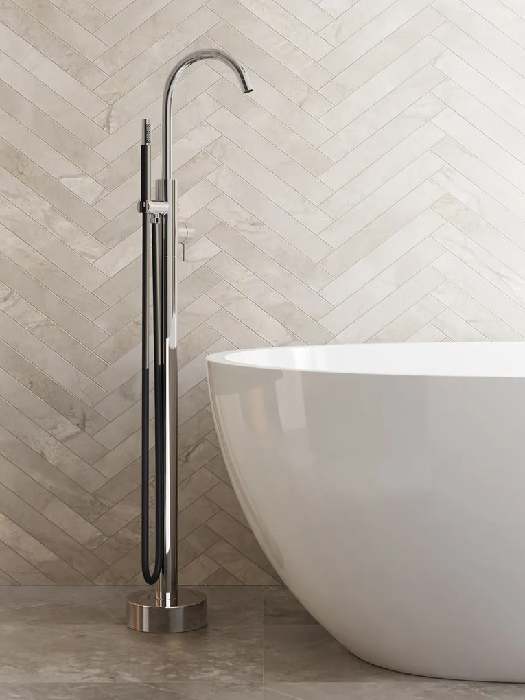 Saniclear Talpa Stripes Pro vrijstaande badkraan chroom