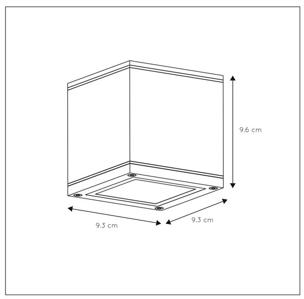 Lucide Aven plafondlamp 50W vierkant wit