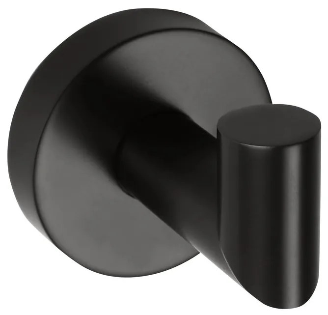 Sapho X-Round handdoekhaak met hoek zwart