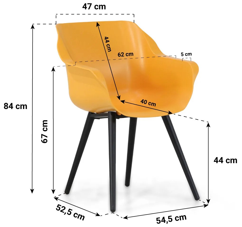 Tuinstoel Kunststof Oranje Hartman Sophie studio  oranje - met gratis kussen