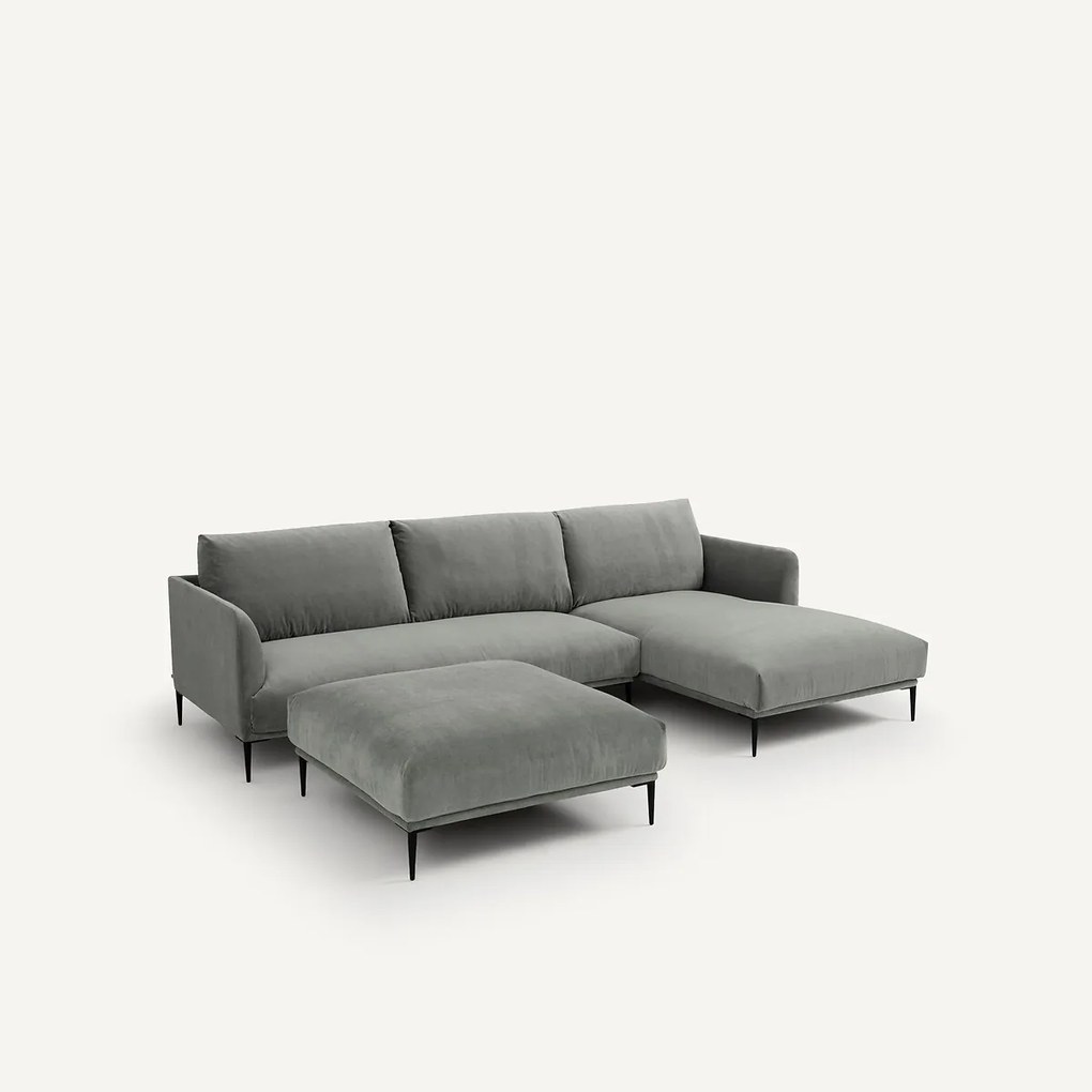 XL fluwelen poef, Oscar, ontwerp Emmanuel Gallina