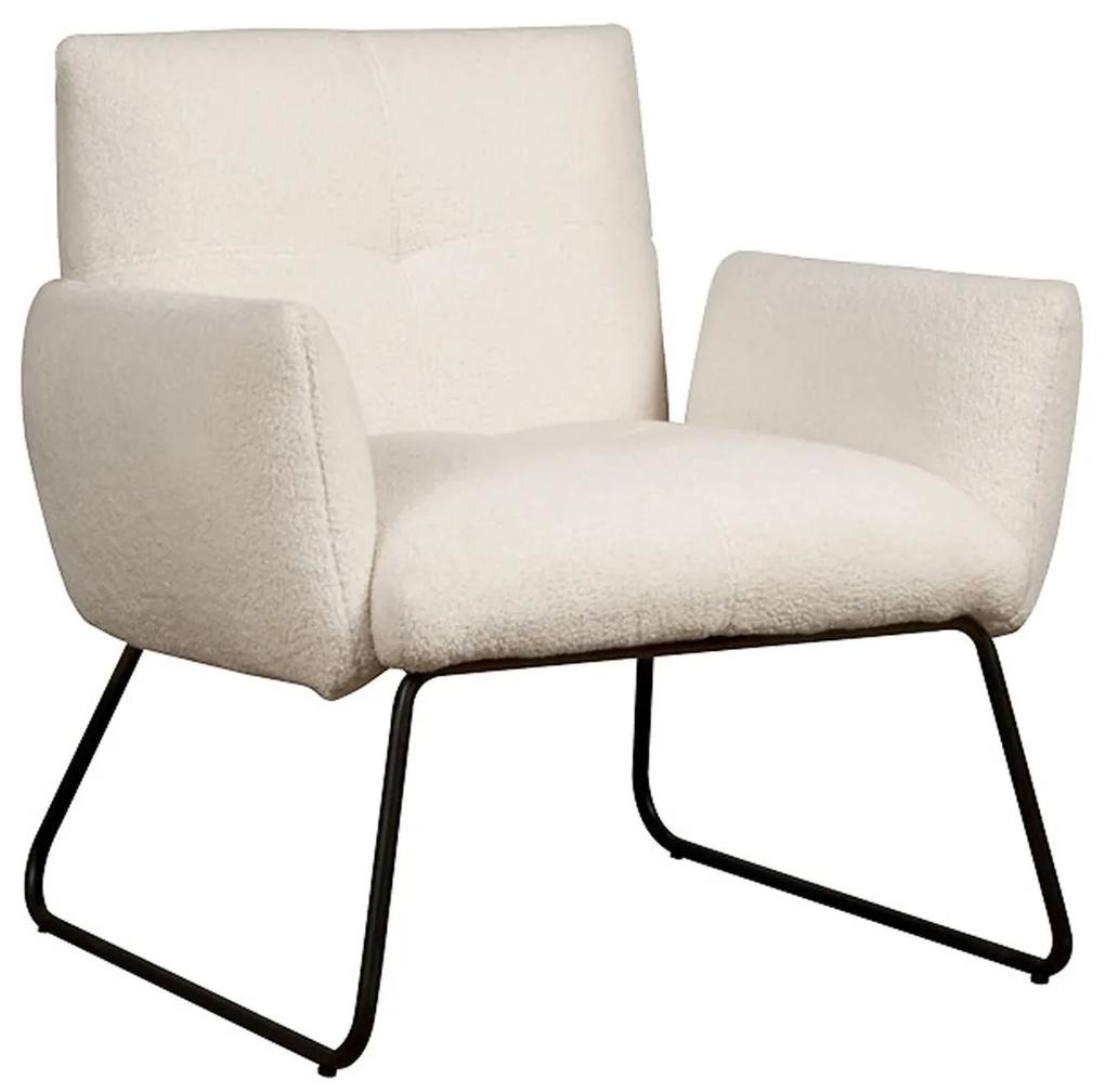 Tower Living Fauteuil Witte Teddy Stof Dante