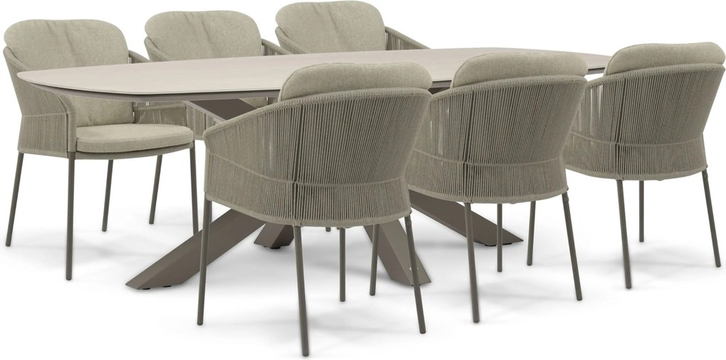 Tuinset 6 personen Rope Taupe 4 Seasons Outdoor Florence/Voyage
