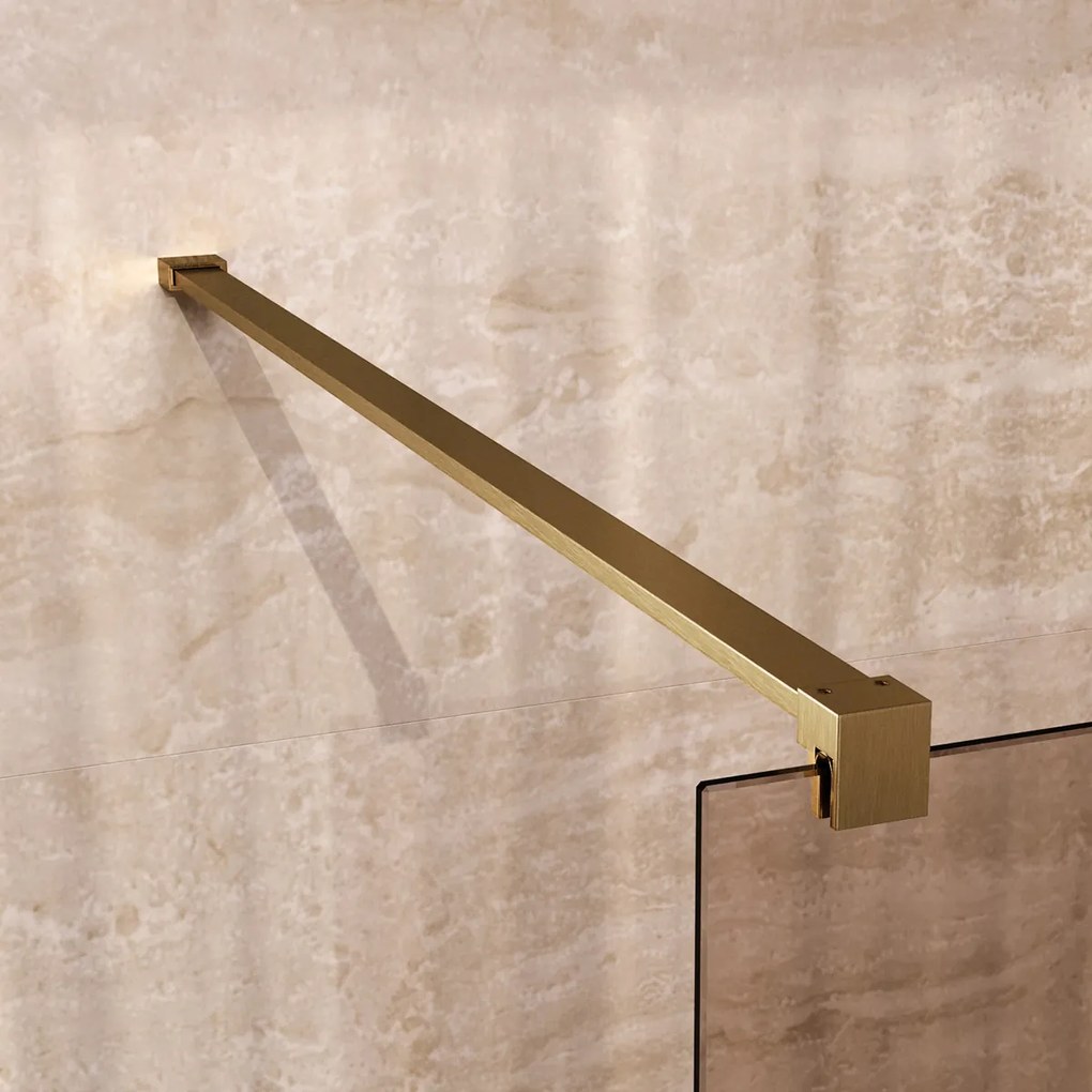 Brauer Oblivion inloopdouche bronsglas 120cm messing geborsteld PVD