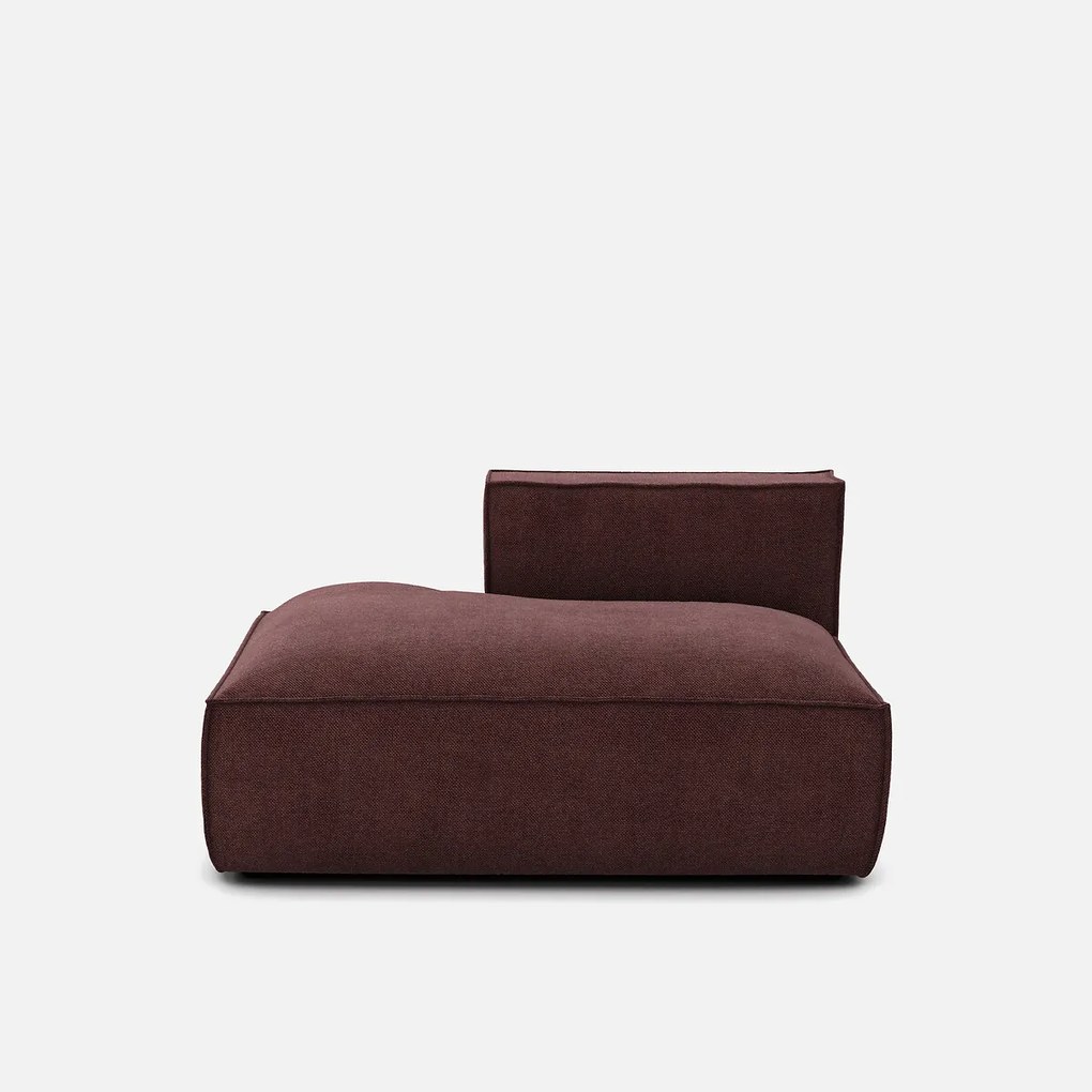 Links chaise longue-element voor modulaire bank, in structuurstof, Seven