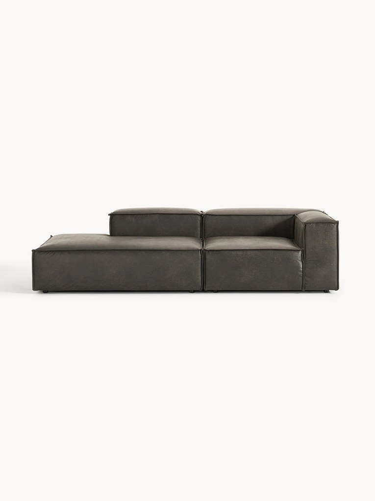 Modulaire leren chaise longue Lennon
