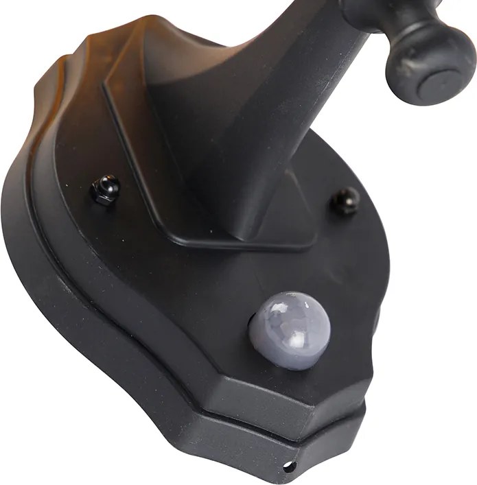 Klassieke buiten wandlamp zwart met bewegingssensor - New Haven