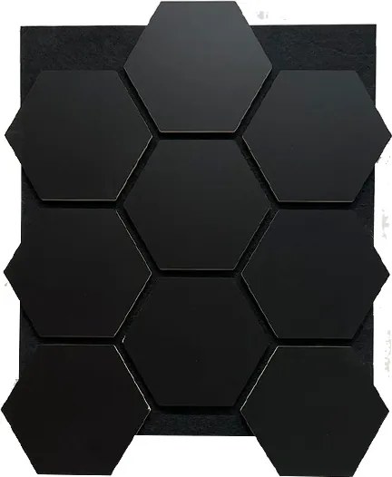 Hexagon Vilt Woodie Paneel ZWART -  cm x  cm x  cm | 2.8 kg | Paneli akoestische wandpanelen - AKU Wandpanelen