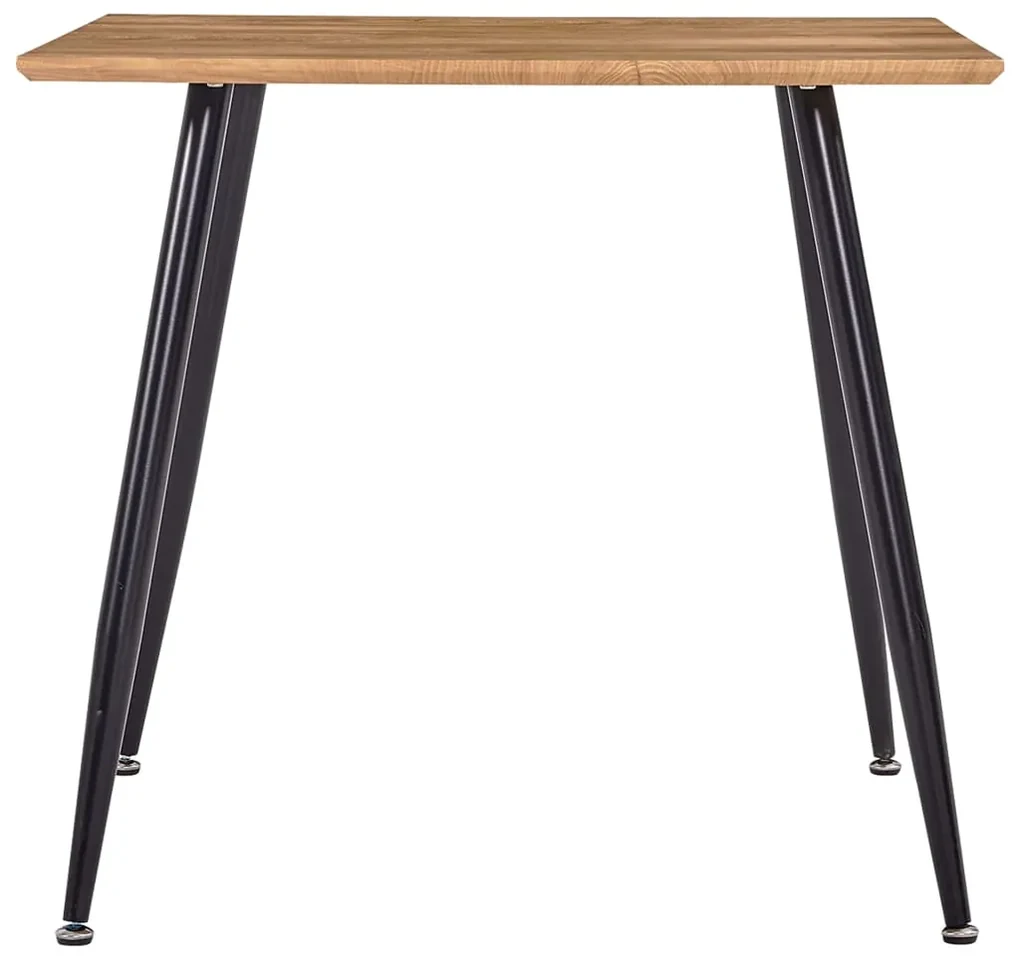 vidaXL Eettafel 80,5x80,5x73 cm MDF eikenkleurig en zwart