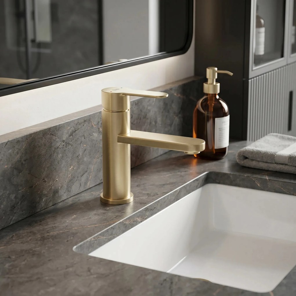 Wastafelkraan Rea Arcos Brush Gold