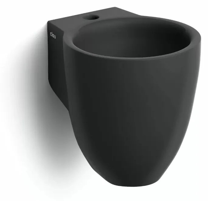Clou Flush 6 keramische fontein 27cm met kraangat zwart mat