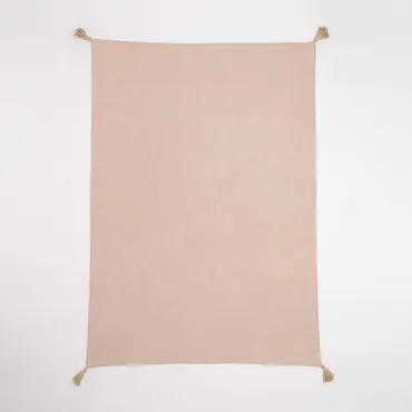 Geruite deken van katoen Paraiba Roze – hazelnoot - Sklum