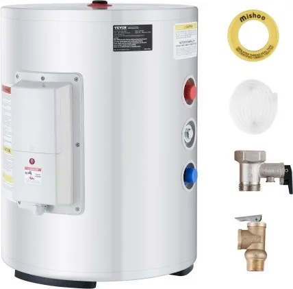 VEVOR elektrische boiler, 40 liter tank, warmwateropslagtank, 2000 W, met LED-display, draaiknopbediening, zijdelingse aansluiting, boiler voor douche en bad, φ410x545 mm
