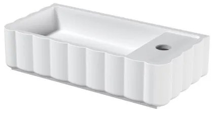 Riho Catching waves Fontein - 44x22cm - 1 kraangat rechts - solid surface - mat wit W045004105
