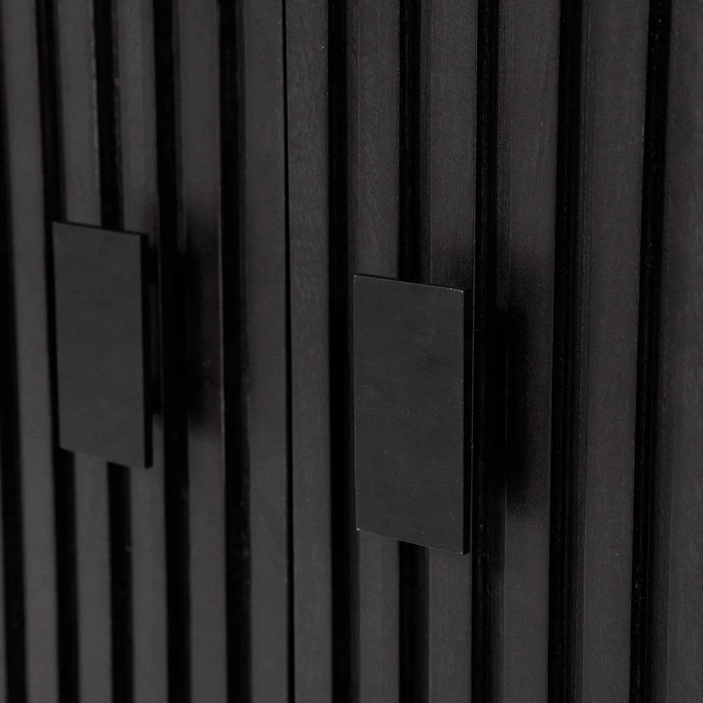 Zwarte Kast Met Open Vakken - 200x43x187cm.