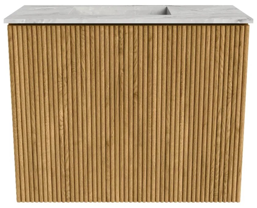 Mondiaz Joya DLux 50cm toiletmeubel oak met wastafel faye links zonder kraangat glace