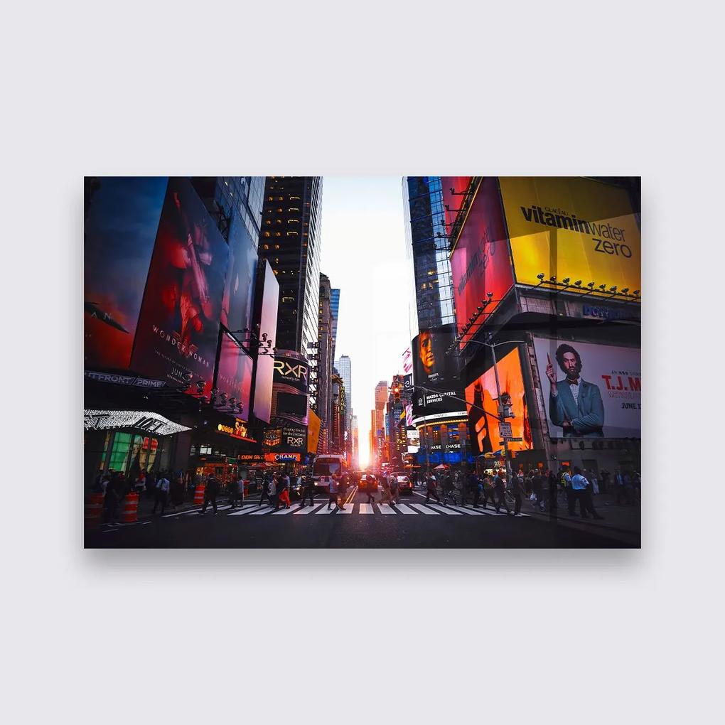 Wandkraft | Wanddecoratie Time Square breedte 200 cm x hoogte 100 cm multicolour decoratieve wandobjecten plexiglas decoratie wanddeco