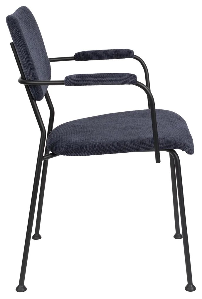 Zuiver Benson Design Stoel Met Armleuningen Donkerblauw