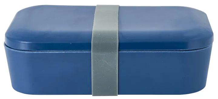 Broodtrommel - blauw - 18,5x12,5 x 6,3 cm