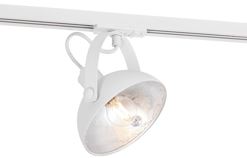 Industriële railspot wit met zilveren binnenkant - Iconic Magnax