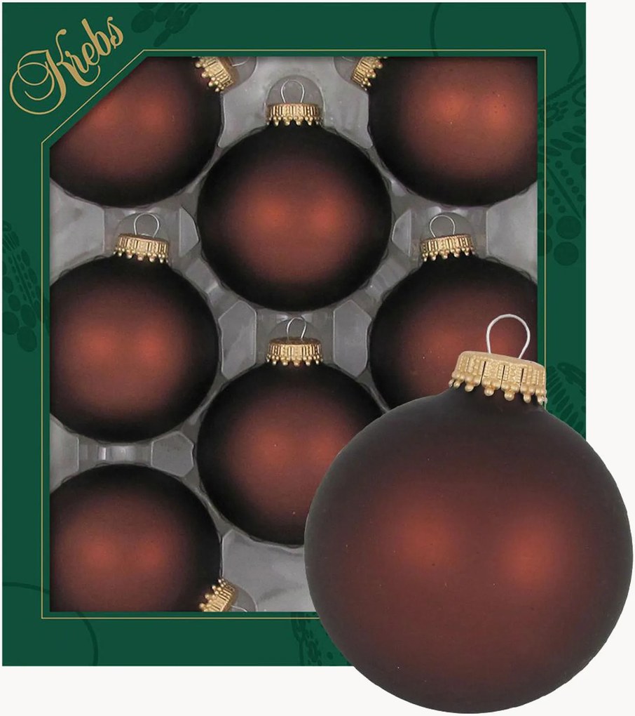 Handbeschilderde kerstballen Plain, 9-delig