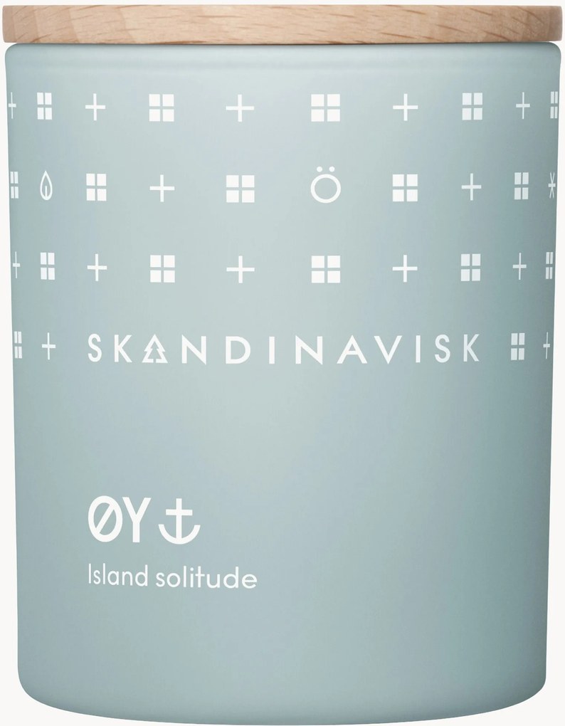 Mini geurkaars ØY (sierappel, hondsroos, watermossen en groene bladeren)