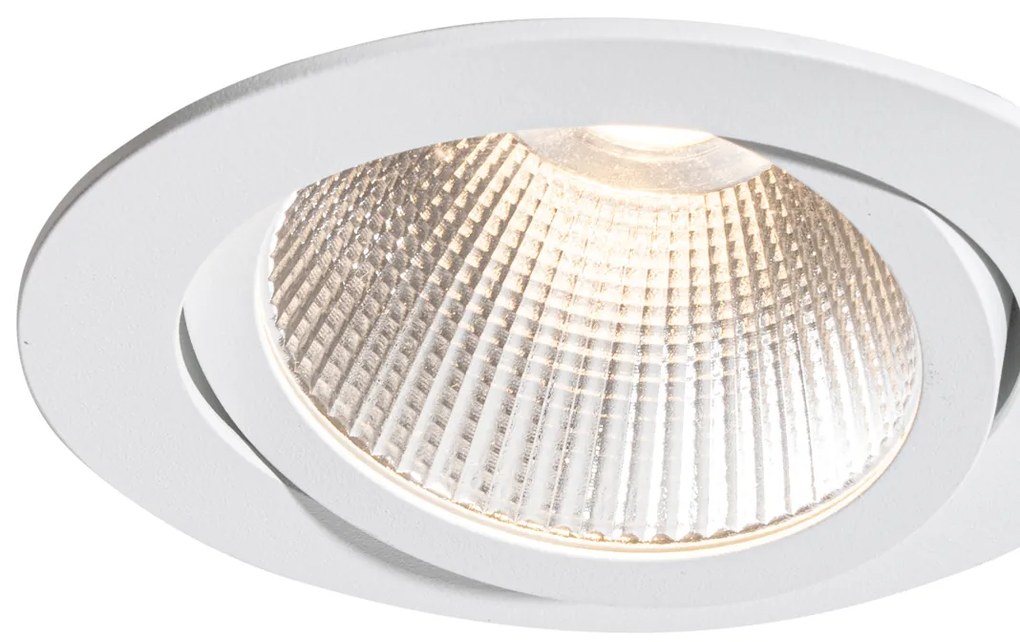 Set van 6 inbouwspots wit 9,5cm incl. LED 1300 lm dimbaar IP23 - Gaius Binnenverlichting Lamp