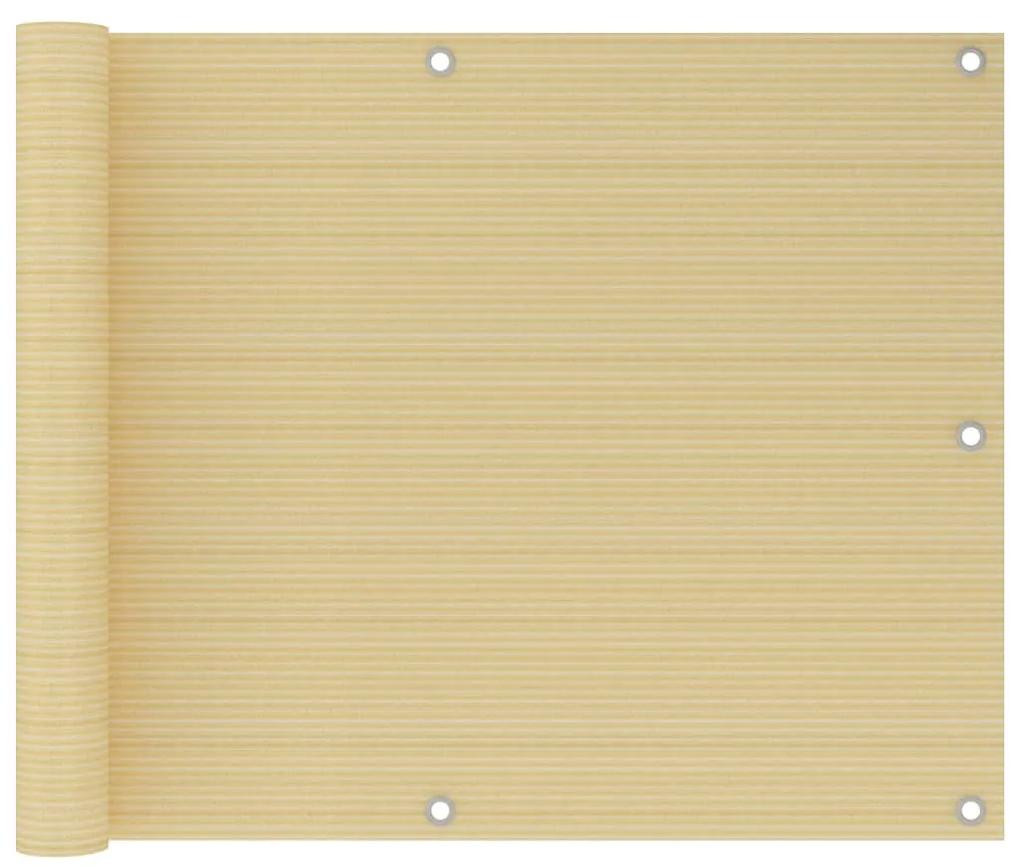 vidaXL Balkonscherm 75x600 cm HDPE beige