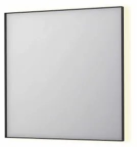 INK SP32 spiegel - 80x4x80cm rechthoek in stalen kader incl indir LED - verwarming - color changing - dimbaar en schakelaar - mat zwart 8410040