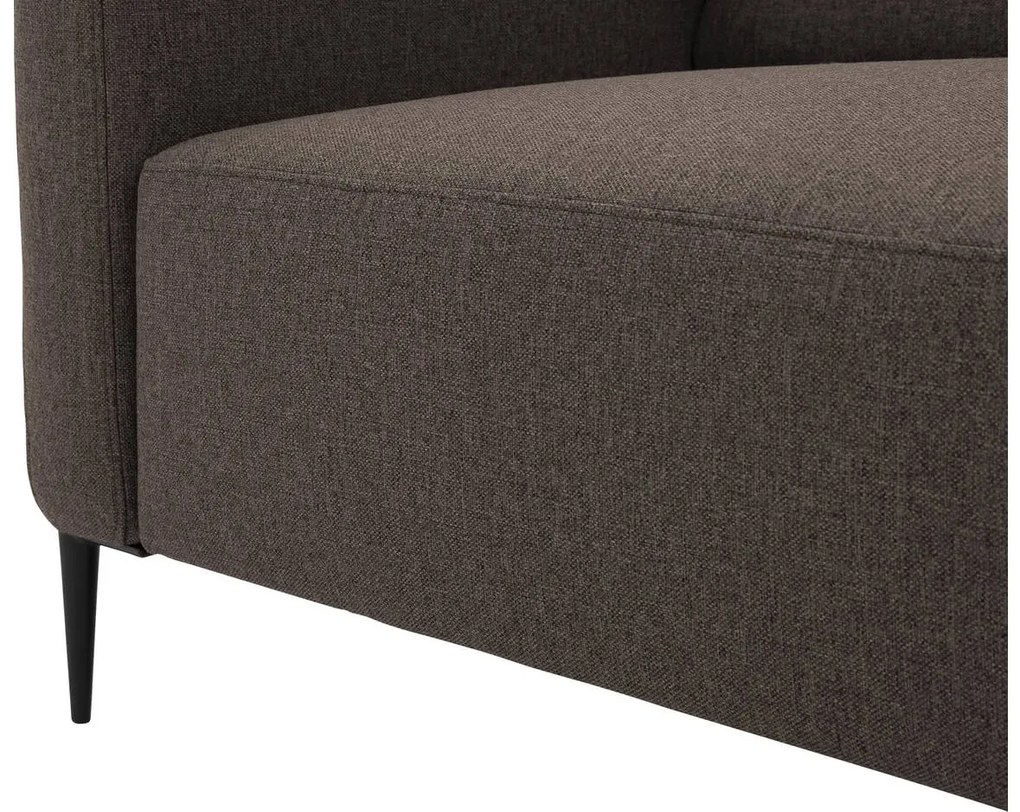 Goossens  Key West bruin, stof, 3-zits, modern design met ligelement rechts