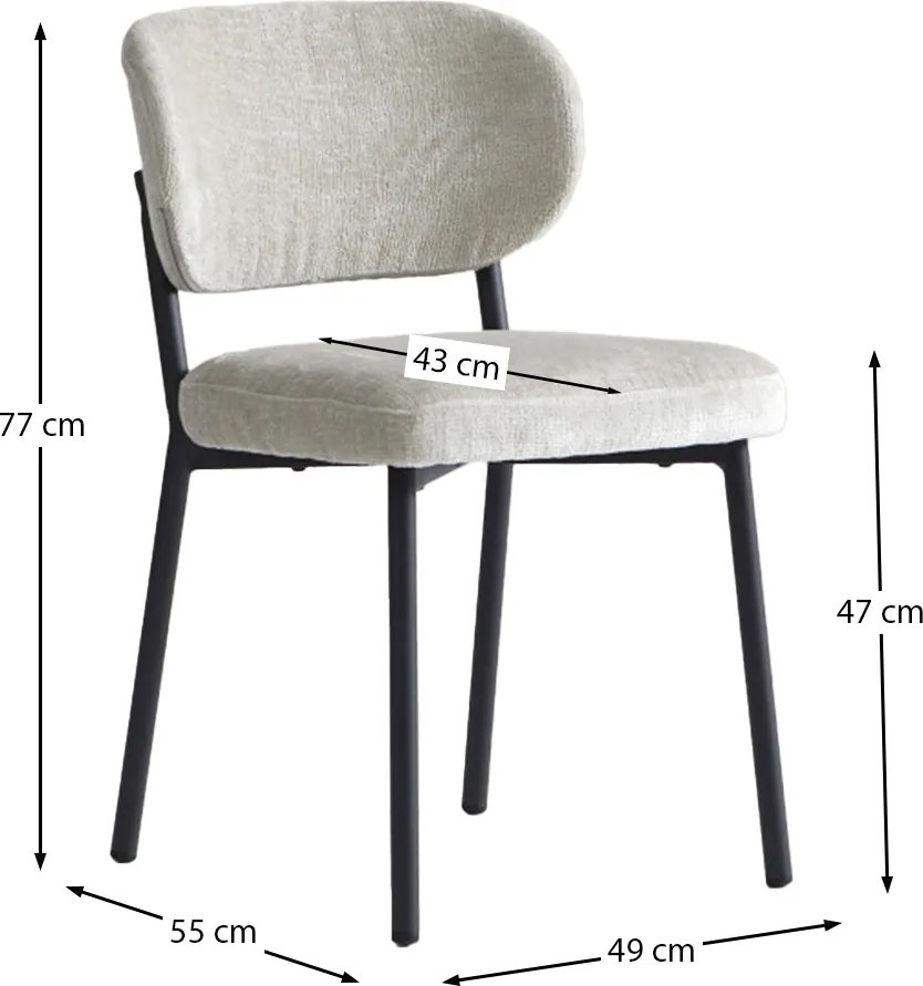 Moderne Eetkamerstoel Beige Stof