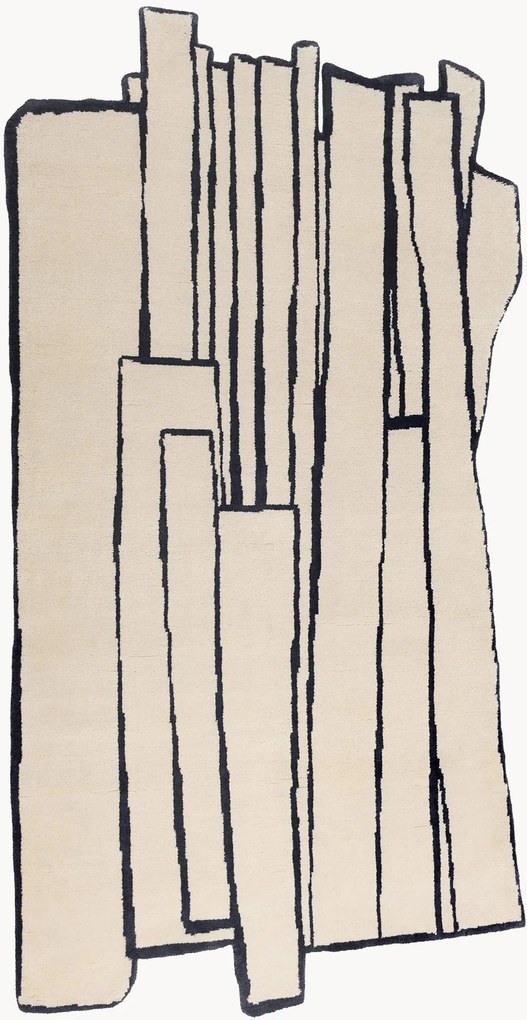 Handgeknoopt wollen vloerkleed Contour