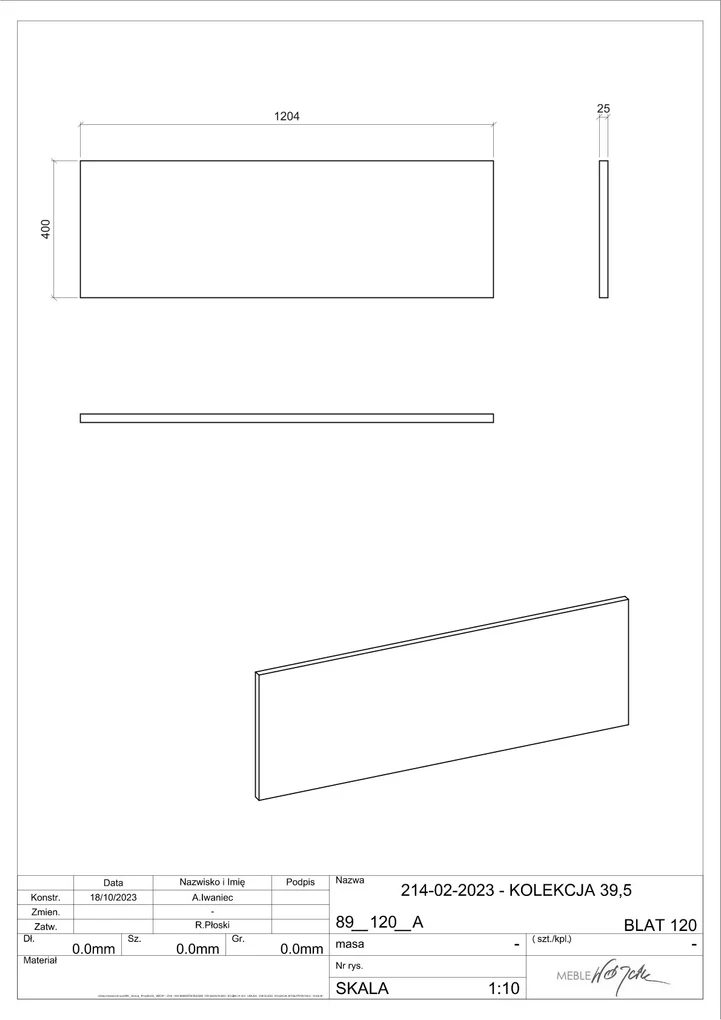 Comad Nova Oak wastafel toppaneel 120cm eiken