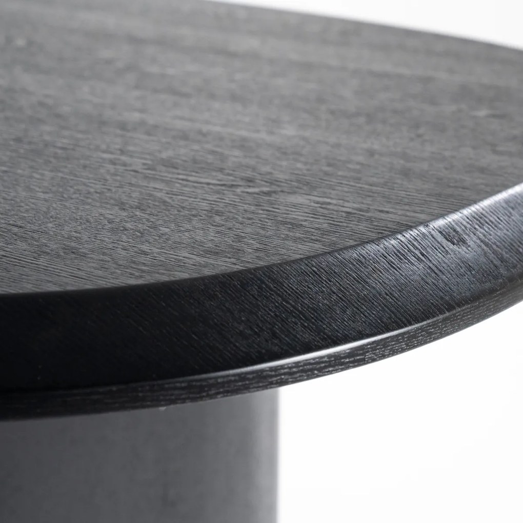 Organische Vorm Eettafel Zwart Hout 300x120 Cm - 300 X 120cm.
