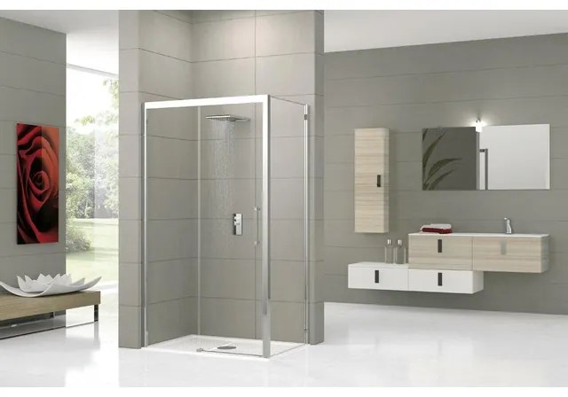 Novellini Rose 2P schuifdeur 136/142x200cm links chroom profiel en helder glas rose2p136s-1k
