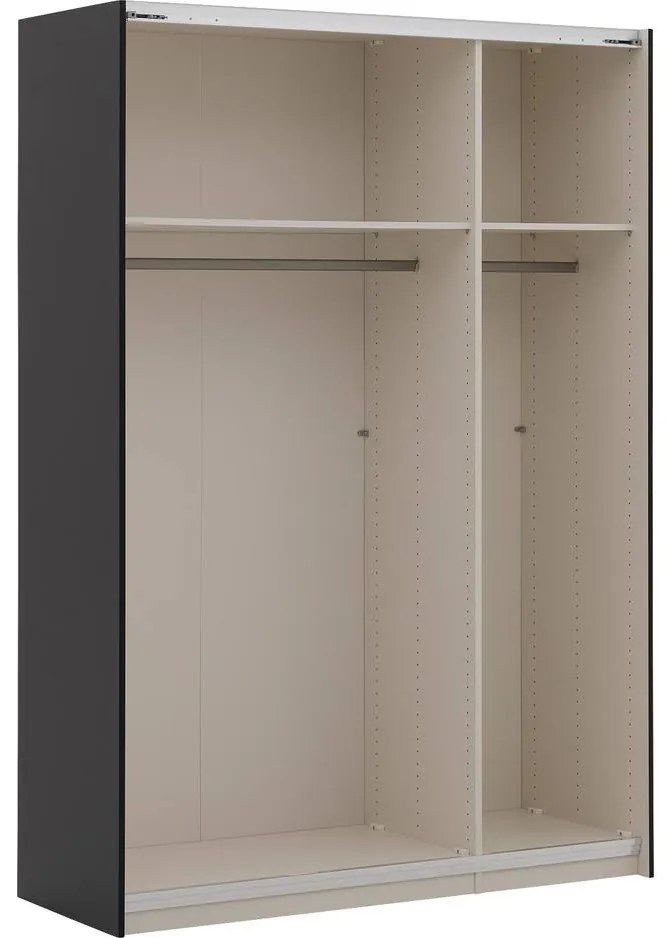 Goossens Kledingkast Easy Storage Sdk, 153 cm breed, 220 cm hoog, 2x 3 paneel glas schuifdeuren