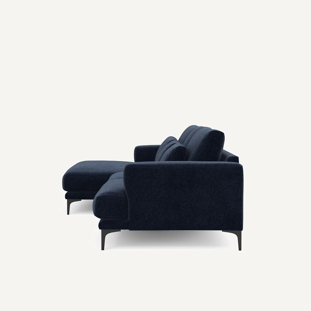 XL hoekbank links in chenille fluweel, MARSILE