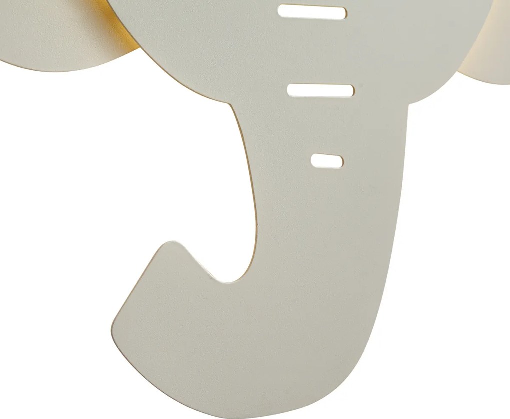 Kinder wandlamp beige incl. LED 3-staps dimbaar - Ellie the Elephant