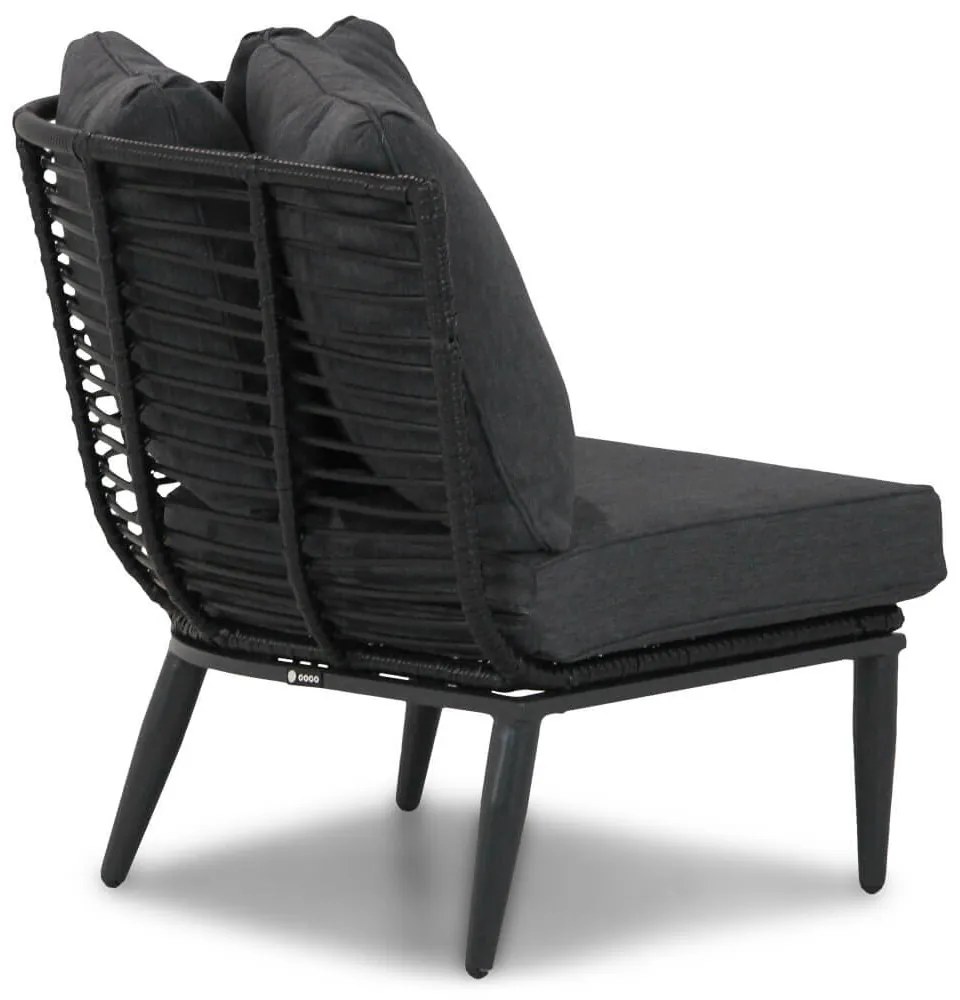 Hoek loungeset 4 personen Aluminium/wicker Zwart  Coco Coco Leonardo