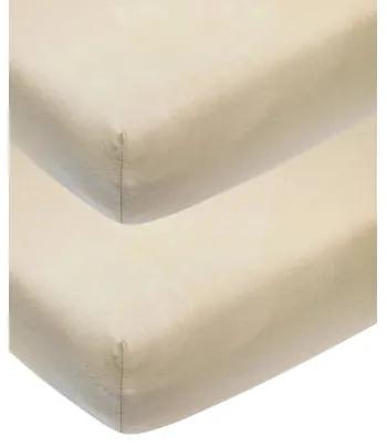 Katoenen jersey hoeslaken wieg 40x80/90 cm (set van 2) Zand
