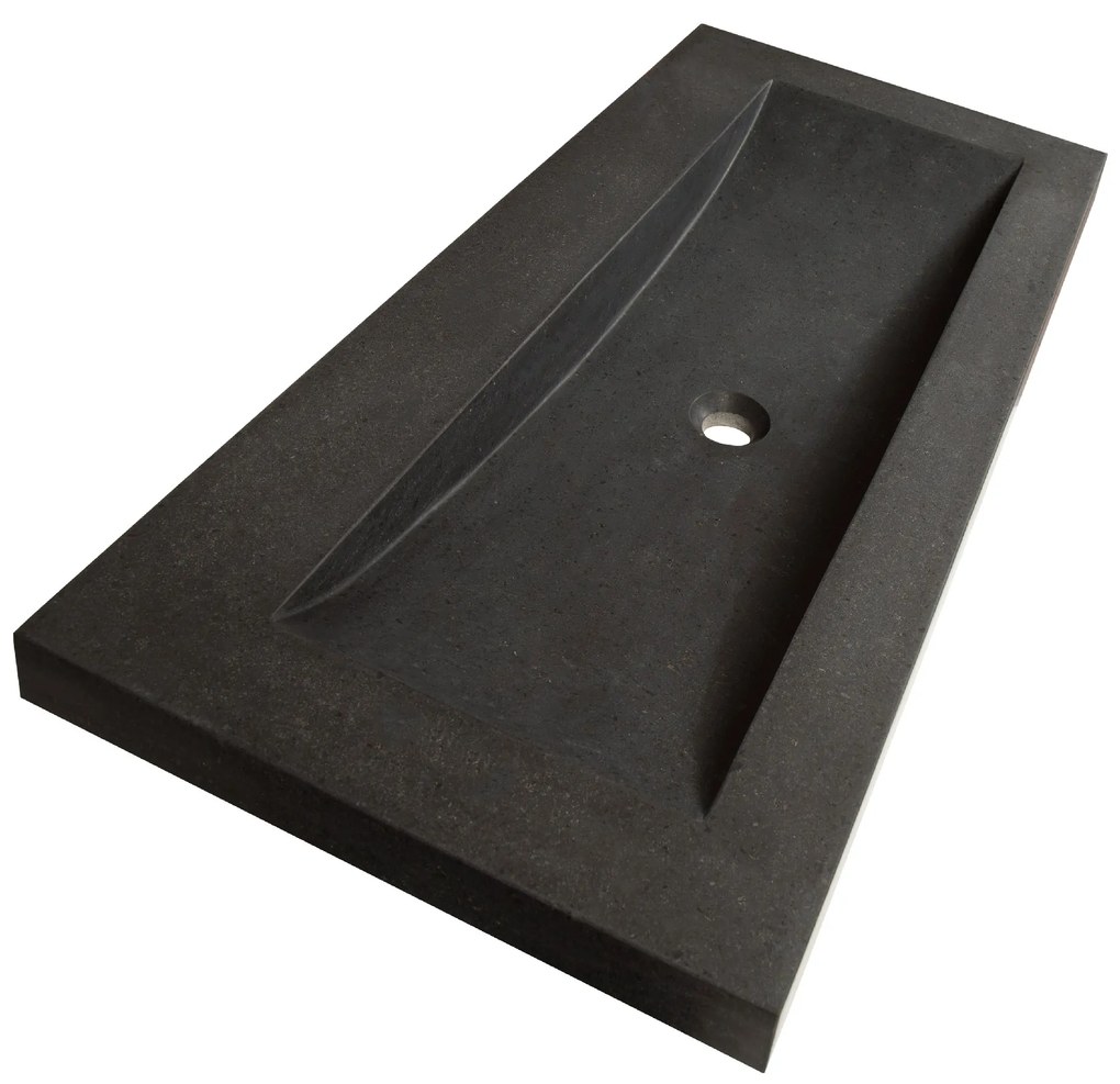 Sanituba Corestone wastafel basalt zonder kraangaten 120cm