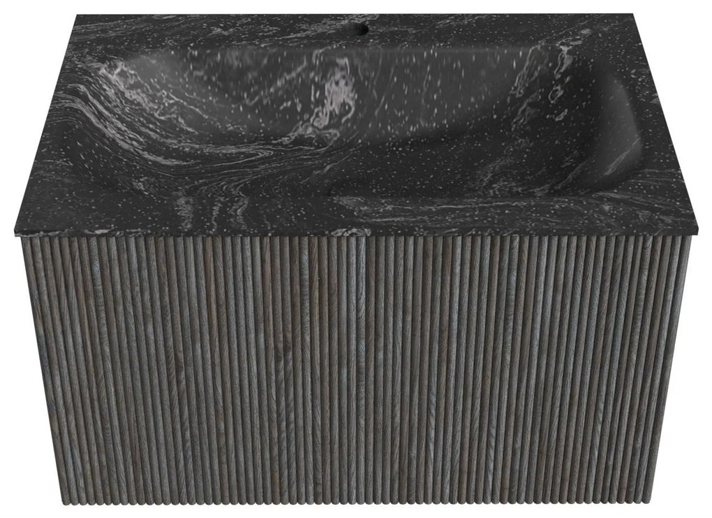 Mondiaz Kurve-dlux 70cm badmeubel shadow met 1 lade en wastafel big small midden 1 kraangat lava
