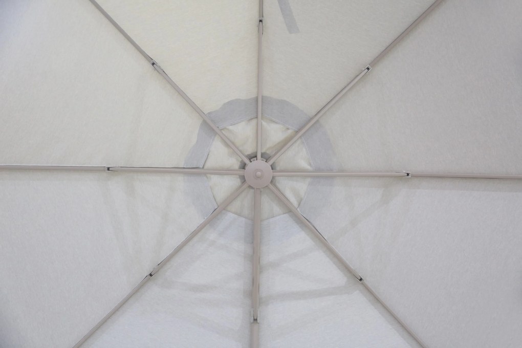 Zweefparasol  3.5m S2 Excellent (incl. voet + hoes) Taupe-naturel-bruin Camello Luna