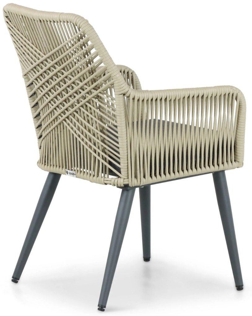 Tuinstoel Aluminium/rope Taupe-naturel-bruin Coco Vedra