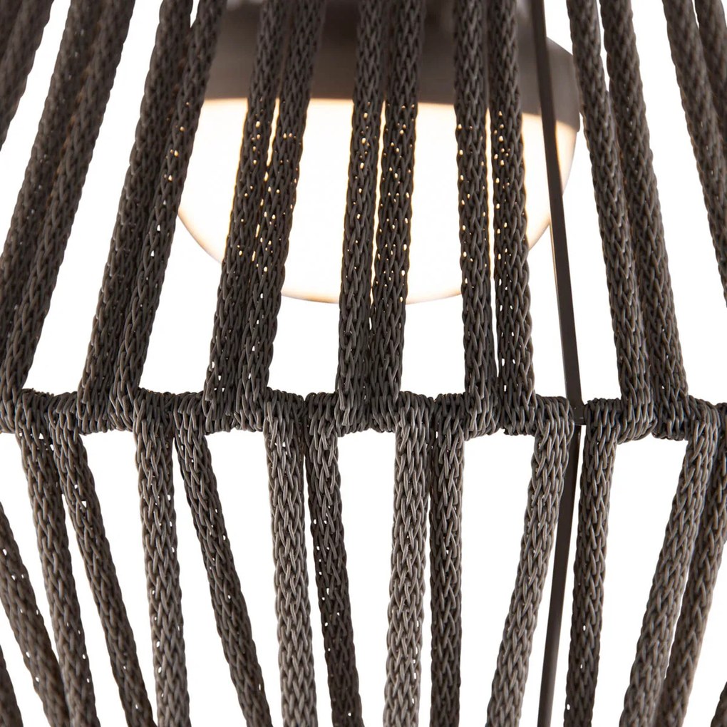 Buitenlamp Oosterse hanglamp touw incl. LED dimbaar oplaadbaar - ContraOosters IP54 Buitenverlichting rond